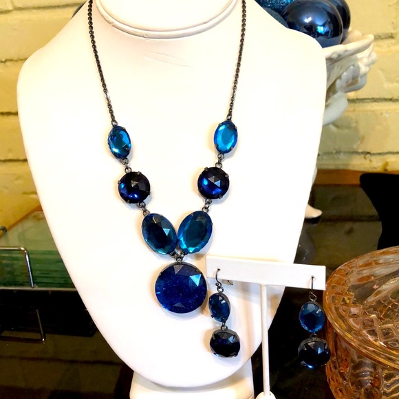 unbranded Jewelry - 💍HOST PICK!💍 Black and Blue Necklace And Earrings Set